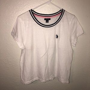White detailed polo shirt